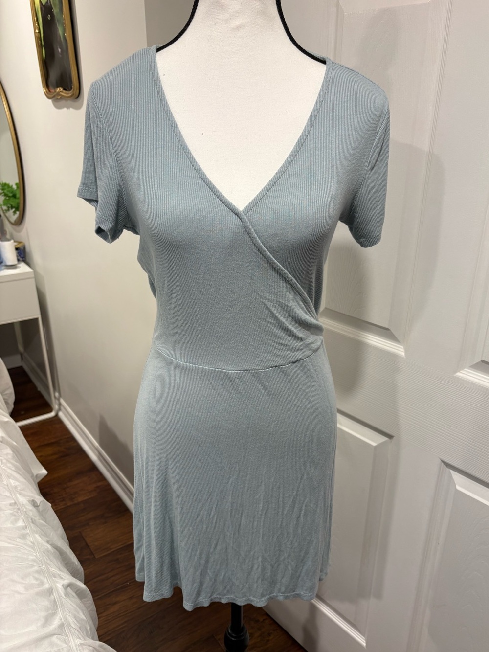 🌷WORKHALL Ribbed Dusty Blue Dress Size Large 3/$30